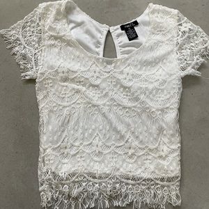 White crochet style top